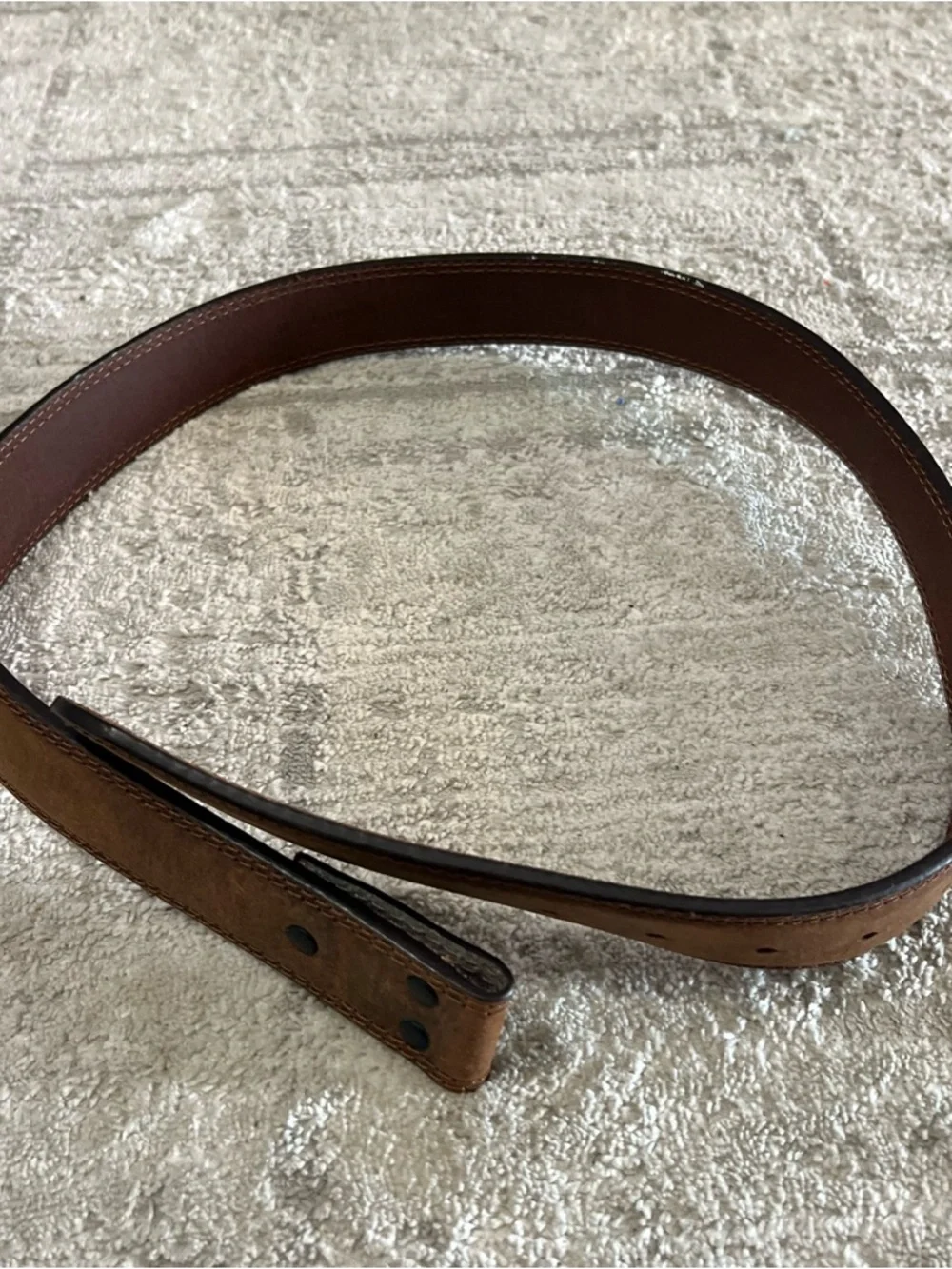 Genuine Brown Leather Western Belt Size 36 No Buckle